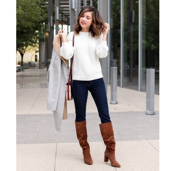 NEW Banana Republic $239 Midshaft Suede Slouchy Boot Nutmeg Brown - Picture 8 of 11